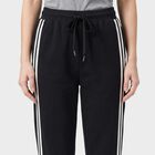 Women's Navy Blue Straight Fit Side-Striped Track Pants, Navy Blue, small
