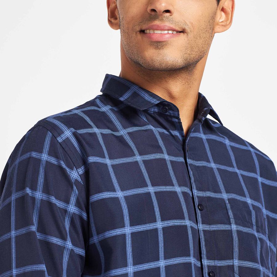 Checks Casual Shirt, Navy Blue, large image number null