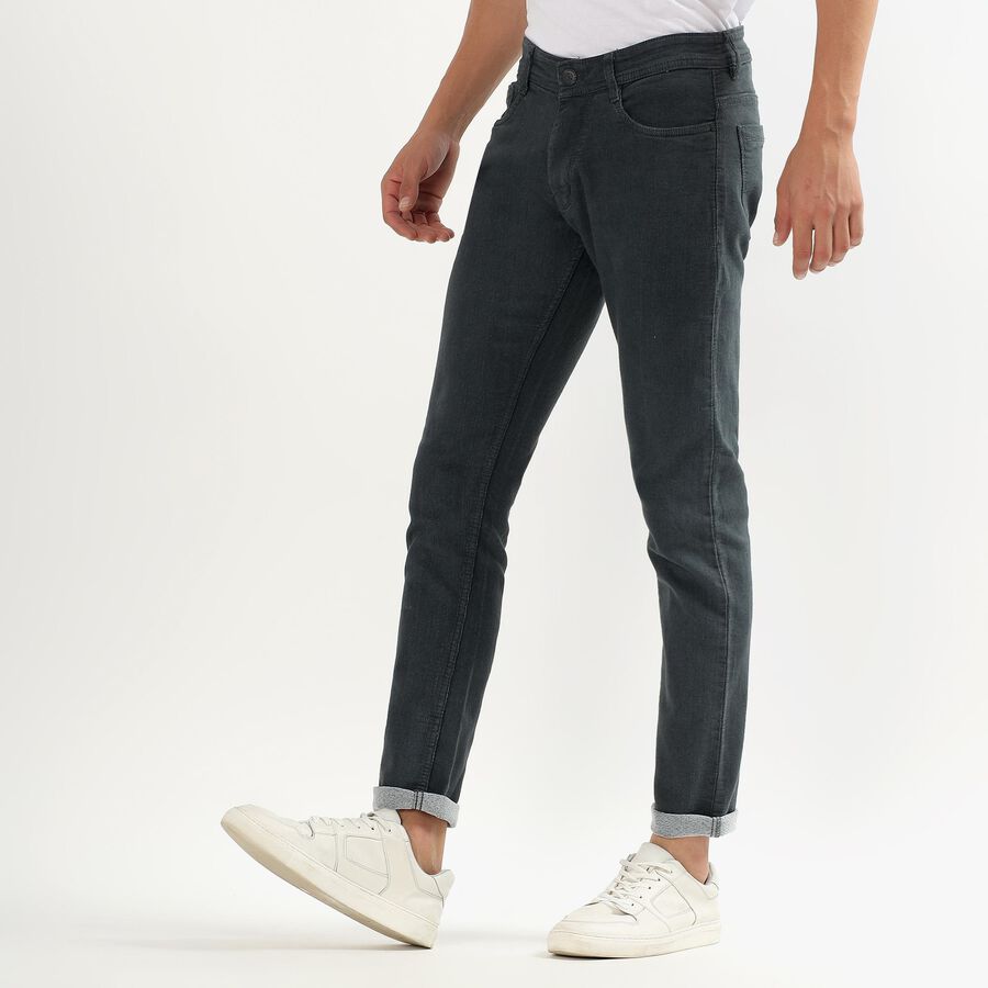 Men's Dark Blue Skinny Fit Five-Pocket Jeans, Dark Green, large image number null