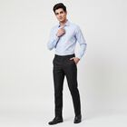 Men's Black Slim Fit Flat-Front Formal Trousers, Black, small