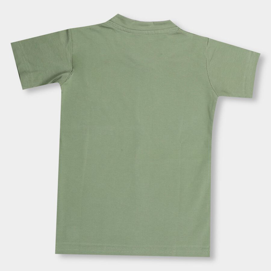 Boys' 100% Cotton Half Sleeves T-Shirt , ओलिव, large image number null