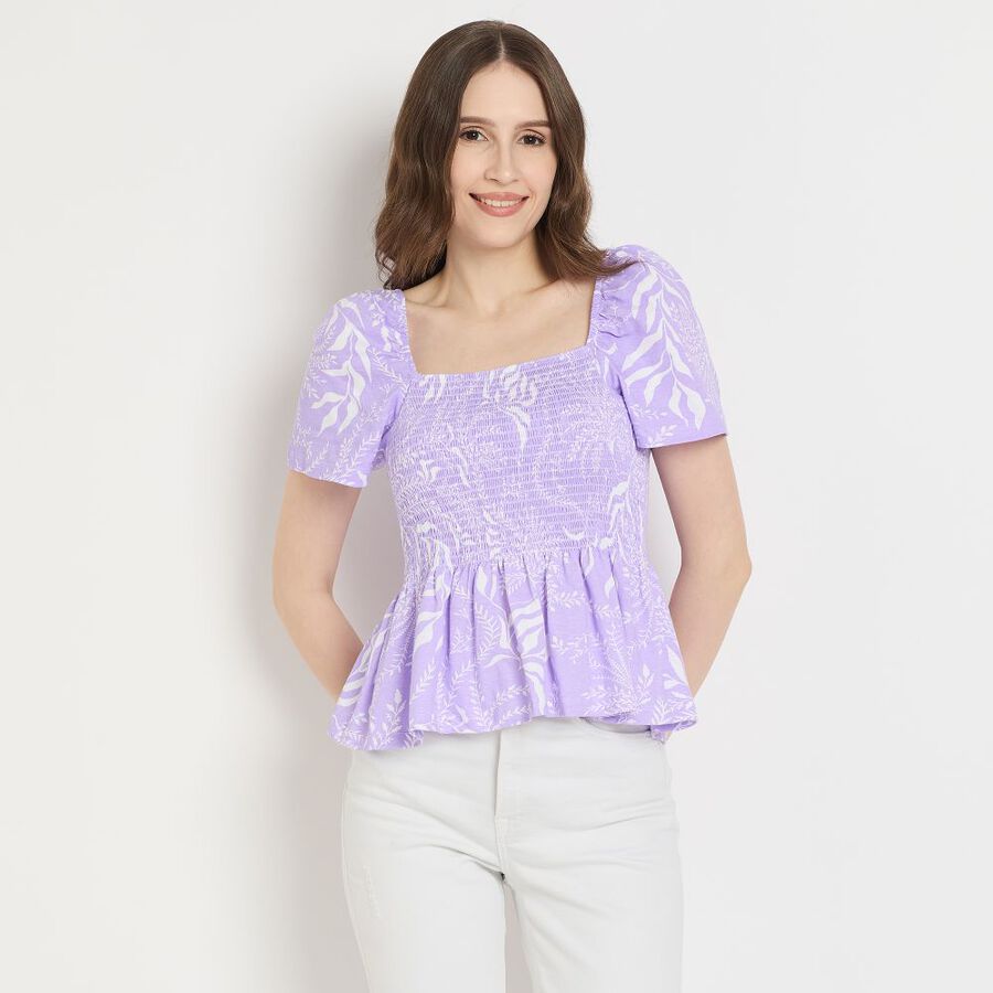 Ladies' 100% Cotton Crop  Top, Lilac, large image number null
