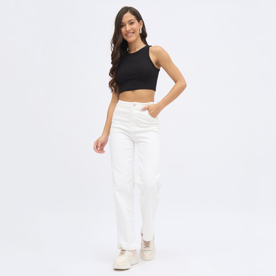 Women's Crisp White Regular Fit High-Rise Jeans, White, large image number null