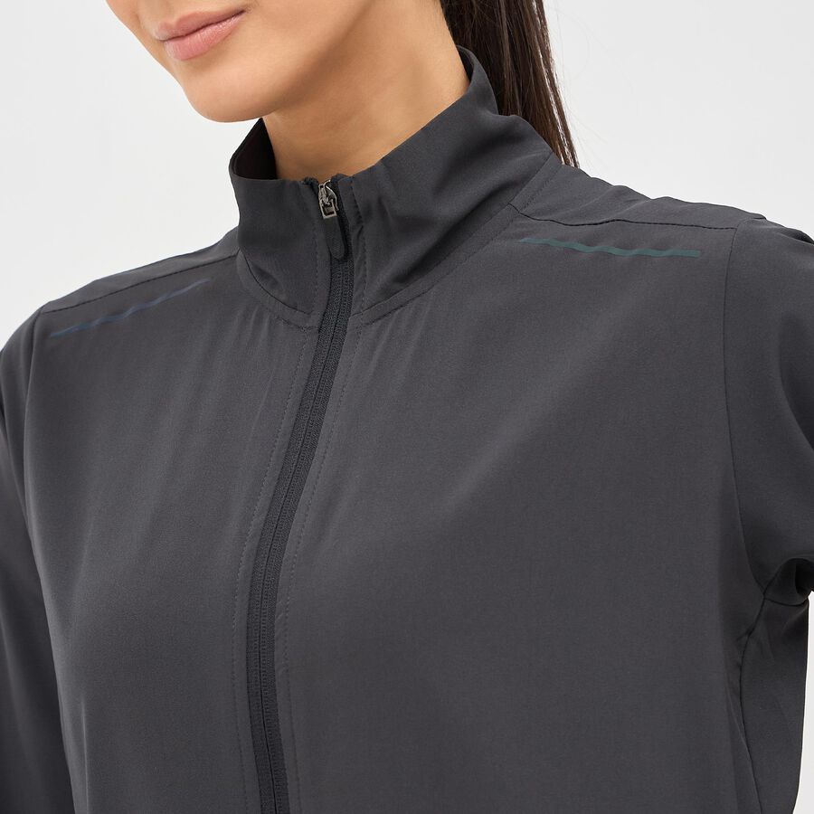 Women's Dark Grey Collar Style Jacket, Dark Grey, large image number null