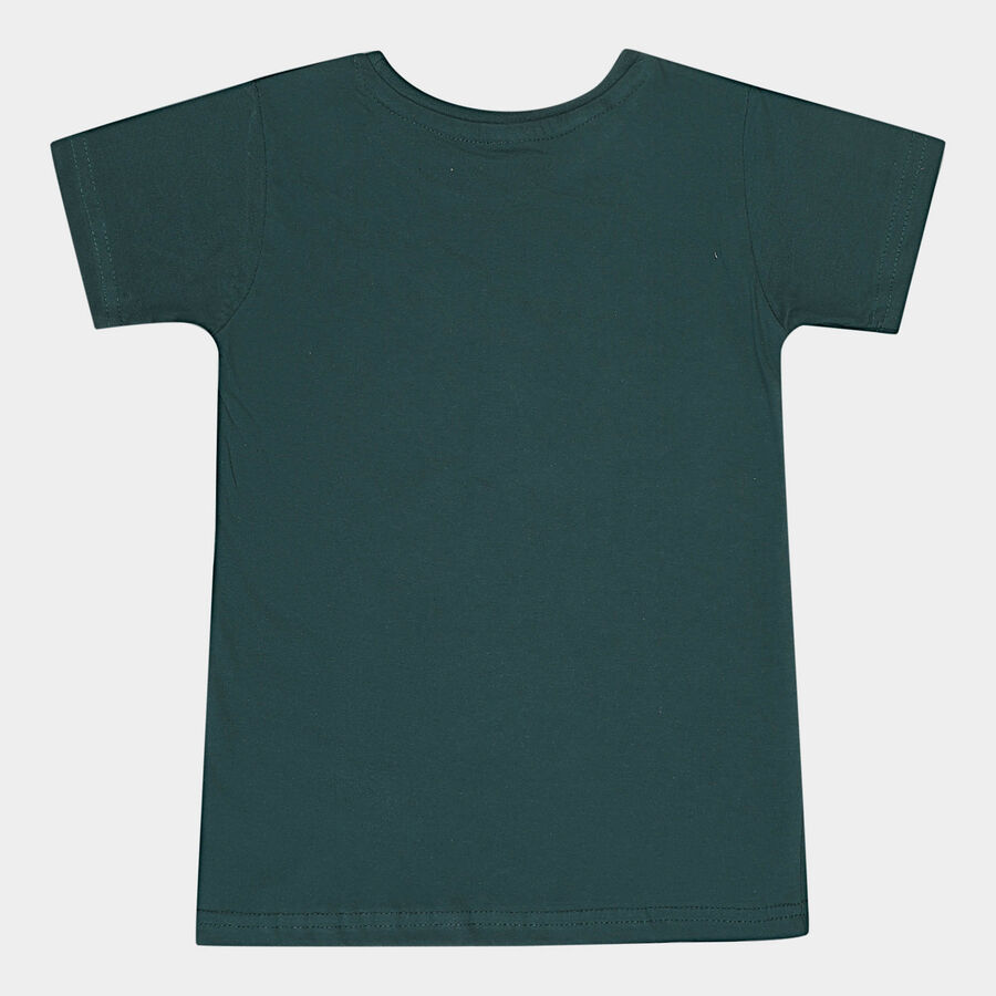 कॉटन टी-शर्ट, गहरा हरा, large image number null