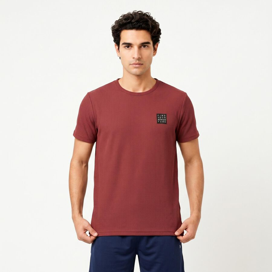 Men's Light Pink Round Neck Regular Drifit T-Shirt, हल्का गुलाबी, large