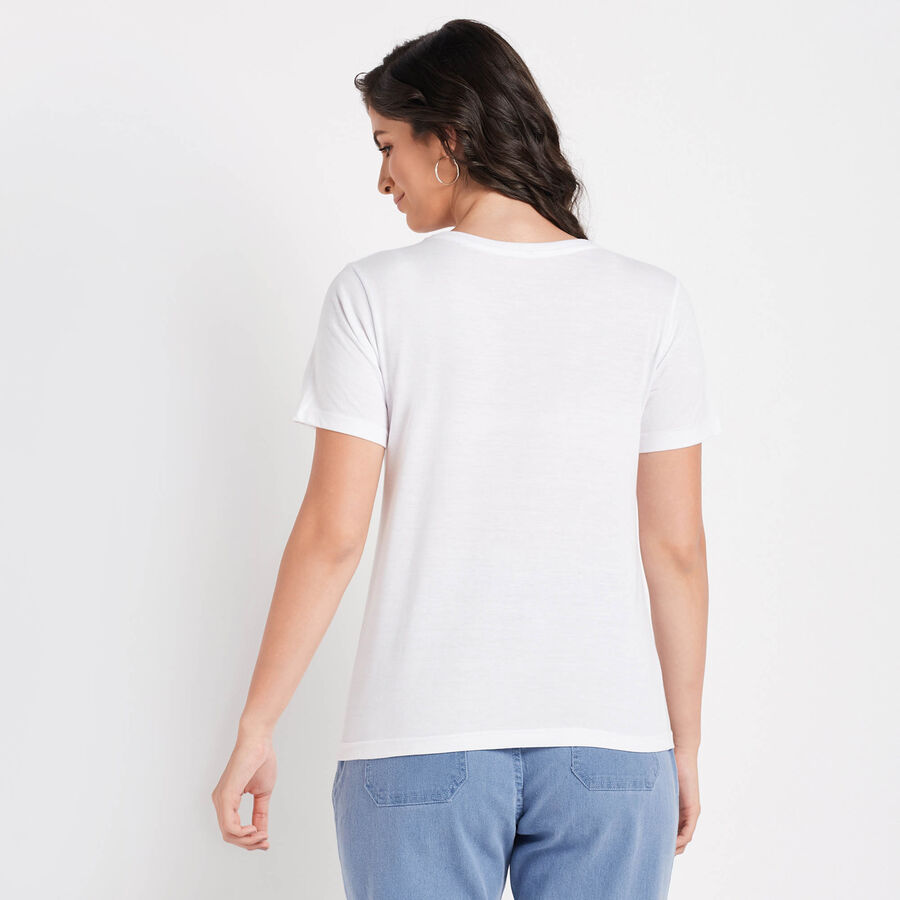 Round Neck T-Shirt, White, large image number null