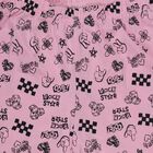 Girls Pink Printed Cotton Blend Pyjama, Light Pink, small