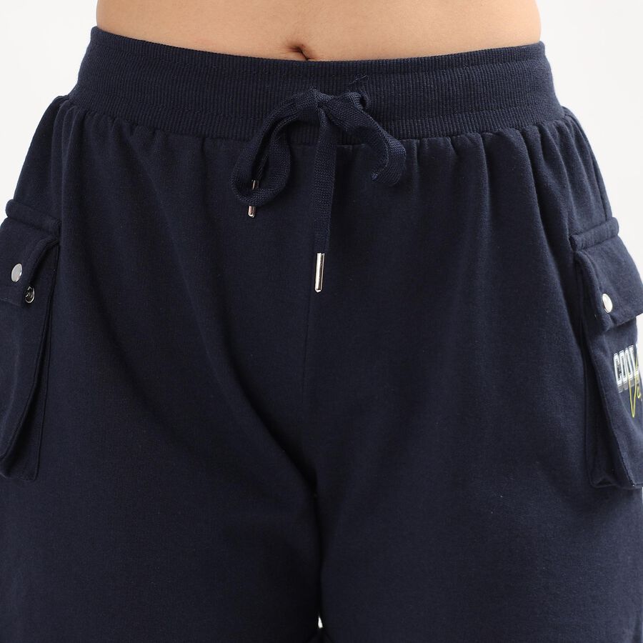 Women's Navy Blue Cargo Shorts, Navy Blue, large image number null