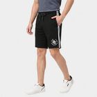 Men's Black Regular Fit Side-Striped Bermuda Shorts, Black, small