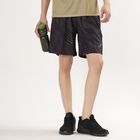 Men's Dark Charcoal Black Regular Length Printed Bermuda Shorts, Black, small image number null