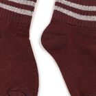 Girls' Soft Pink Regular Fit Ankle-Length Socks Pack of 1, मरून, small image number null