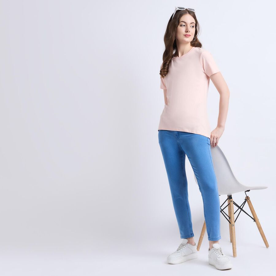 Ladies' Round Neck T-Shirt , Light Pink, large image number null