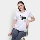 Ladies' Round Neck T-Shirt, ऑफ व्हाइट, small image number null