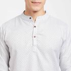 Mandarin Collar Kurta, White, small image number null