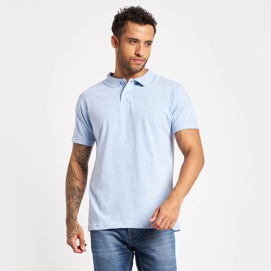 Solid Polo Shirt, Light Blue, large image number null