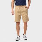 Men's Beige Regular Fit Solid Cotton Jamaican Shorts, Beige, small