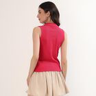 Women's Fuchsia Polo Collar Preppy Polo T-Shirt, Fuchsia, small