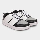 Men's Muted Charcoal Black and Light Grey Lace-Up Casual Shoes, Black, small