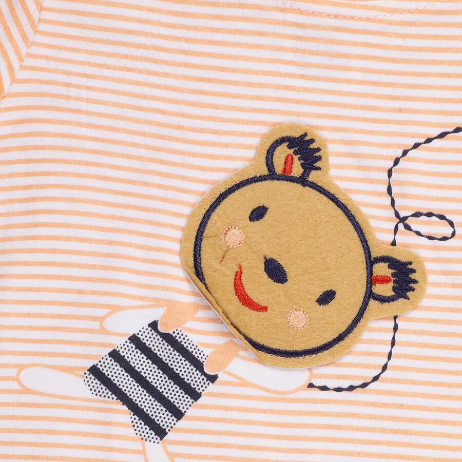 Infant Boys' 100% Cotton Baba Suit, Peach, large image number null