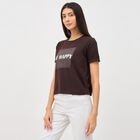 Women's Deep Chocolate Brown Round Neck T-Shirt, Brown, small image number null