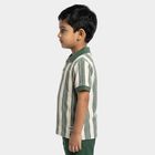 Boys Olive Round Neck Casual Half Sleeve T-Shirt, Olive, small
