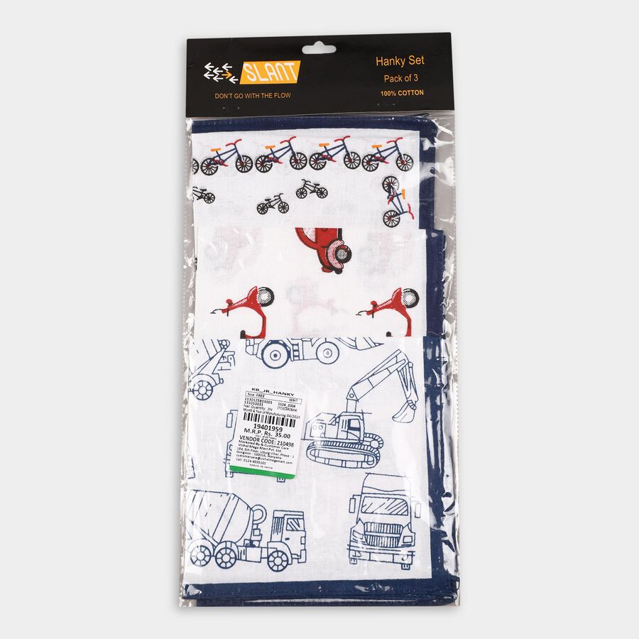 Boys' 100% Cotton Hanky , White, large image number null