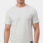 Men's Bright Snow White Round Neck Casual T-Shirt, सफ़ेद, small