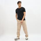 Men's Muted Beige Slim Fit Cargo Trousers, Beige, small image number null