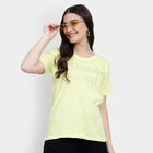 Cotton Round Neck T-Shirt, पीला, small image number null