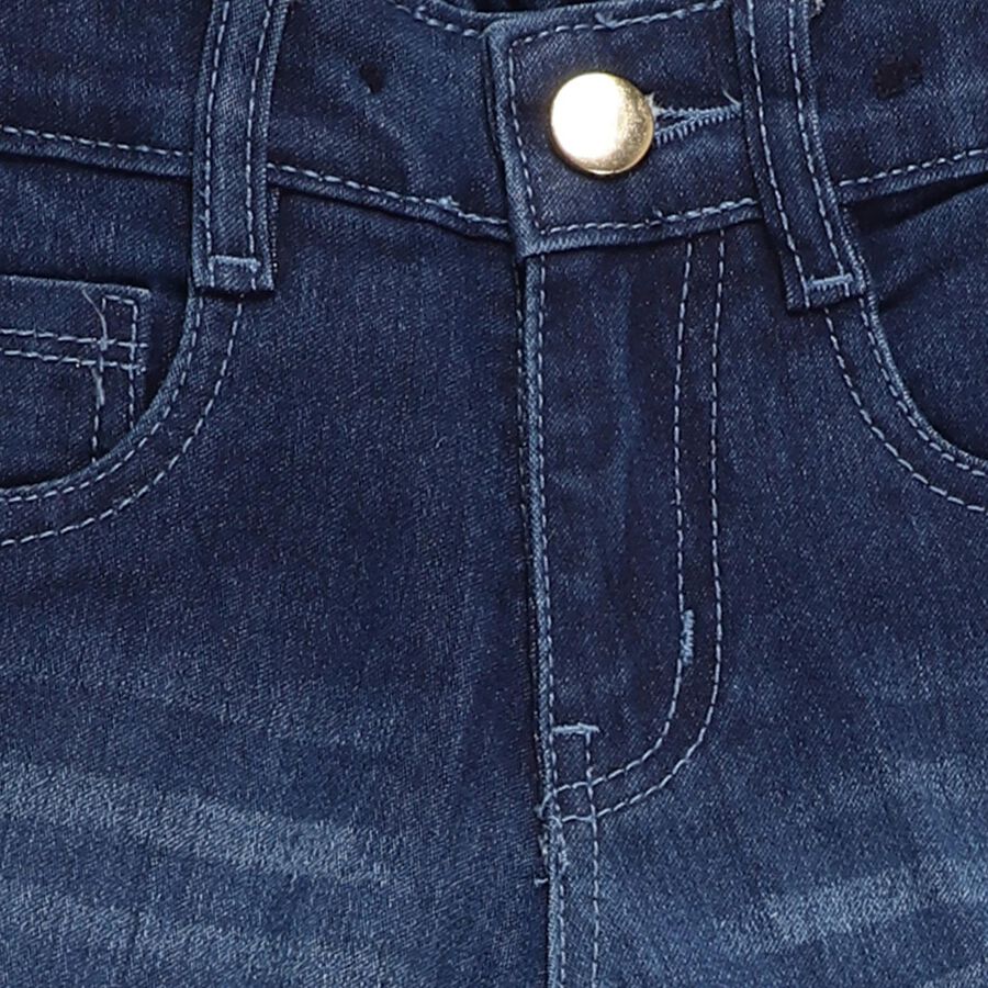 Girls' Slim Fit Classic Jeans, गहरा नीला, large image number null