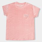 Girls' Light Pink Round Neck Casual Printed T-Shirt, Light Pink, small image number null