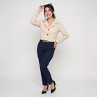 Women Off White Single-Breasted Cropped Blazer, Off White, small