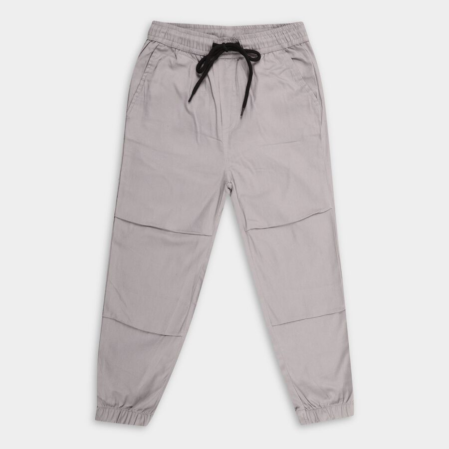Boy's Cotton Trousers, Light Grey, large image number null