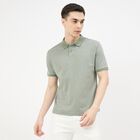 Men's Mint Cotton Polo Neck Preppy T-Shirt, हल्का हरा, small