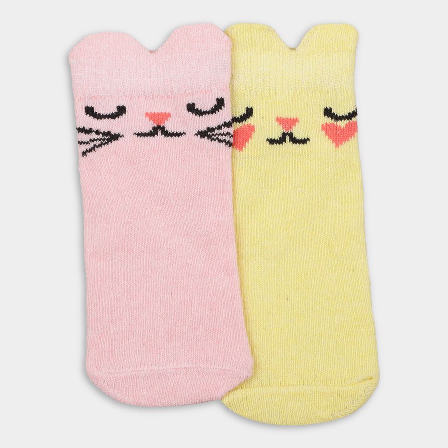 Girls' Socks (Pack of 2), Yellow, large image number null