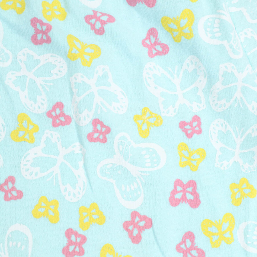Infants Cotton Round Neck Hipster Set, Aqua, large image number null