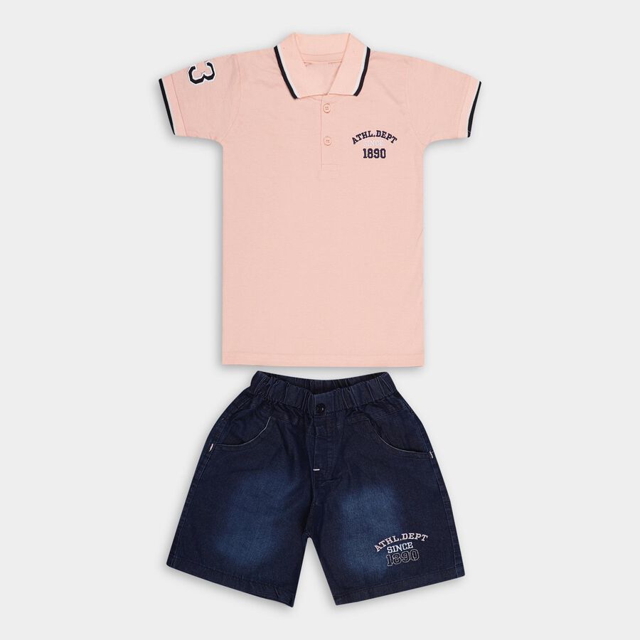 Boys' 100% Cotton Woven Baba Suit , हल्का गुलाबी, large image number null
