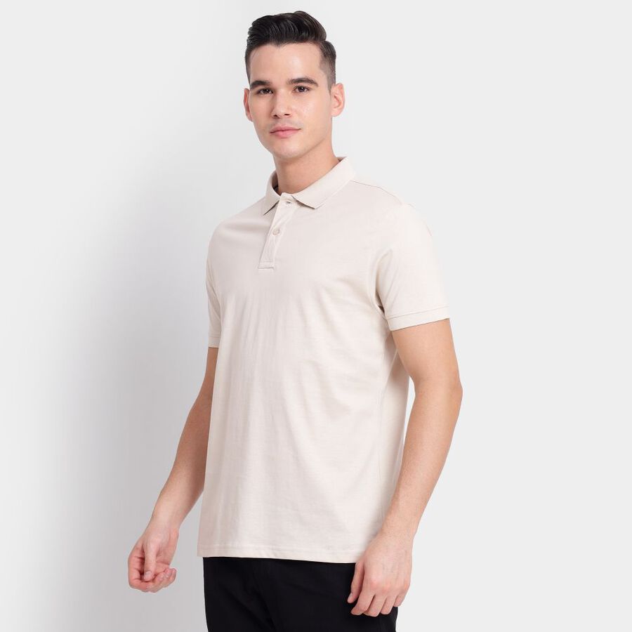 Men's 100% Cotton Collared Half Sleeves T-Shirt, गहरा पीला, large image number null
