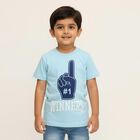 Boys Light Blue Crew Neck Casual T-Shirt, हल्का नीला, small image number null