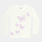 Girls Regular Round Neck Top, ऑफ व्हाइट, small image number null