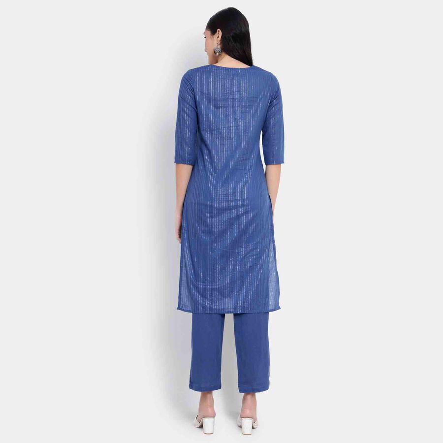 Embroidered Kurta, Navy Blue, large image number null