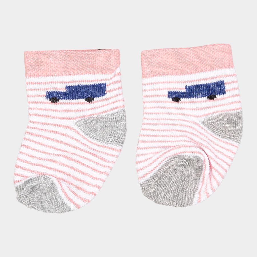 Infants Cotton Solid Socks, Mid Blue, large image number null