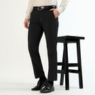 Men's Charcoal Black Slim Fit Pinstriped Formal Trousers, चारकोल, small image number null