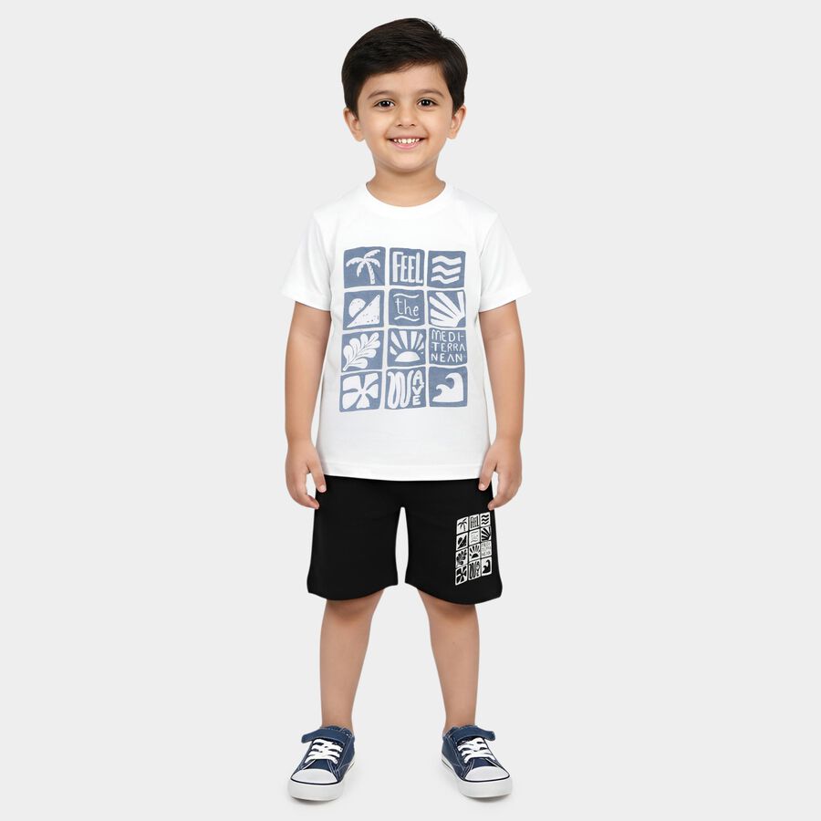 Boys' White Knit Baba Suit, White, large