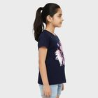 Girls' T-Shirt, नेवी ब्लू, small