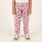 Girls' Light Pink Floral Printed Elastic Waist Pyjama, लाइलेक, small image number null