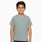 Boys Light Green Crew Neck Casual Half Sleeve T-Shirt, हल्का हरा, small