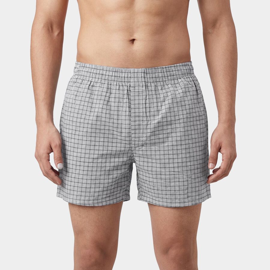 Men's Dark Grey Solid Regular Fit Boxer Shorts, गहरा ग्रे, large