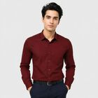 Men's Wine Slim Fit Formal Shirt, वाइन, small